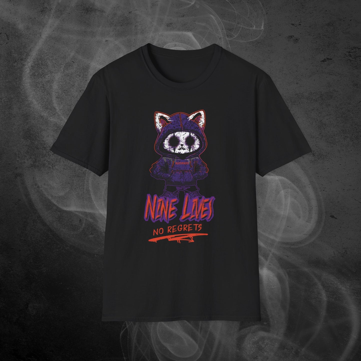 Emo Cat with Nine Lives No Regrets Unisex T-shirt