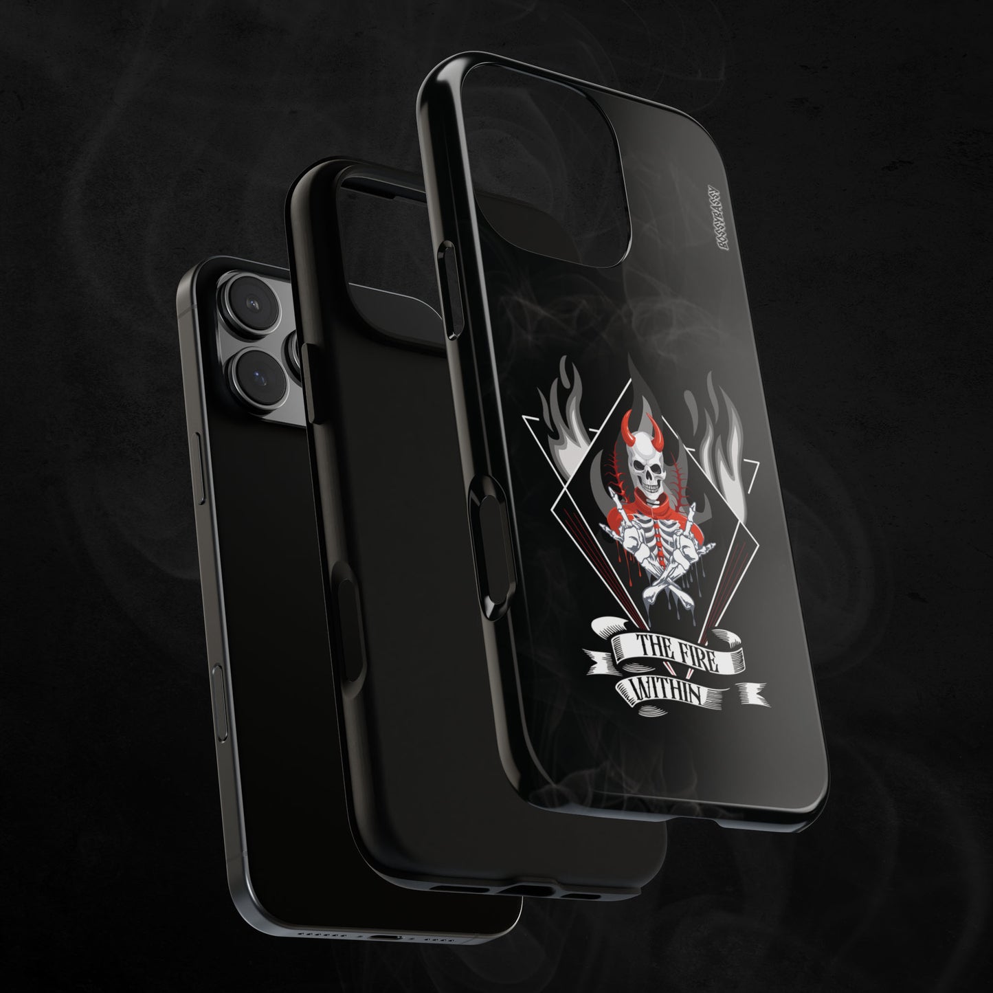 black-glossy-phone_case-layer-with-evil-skeleton-print-with-text-the-fire-within