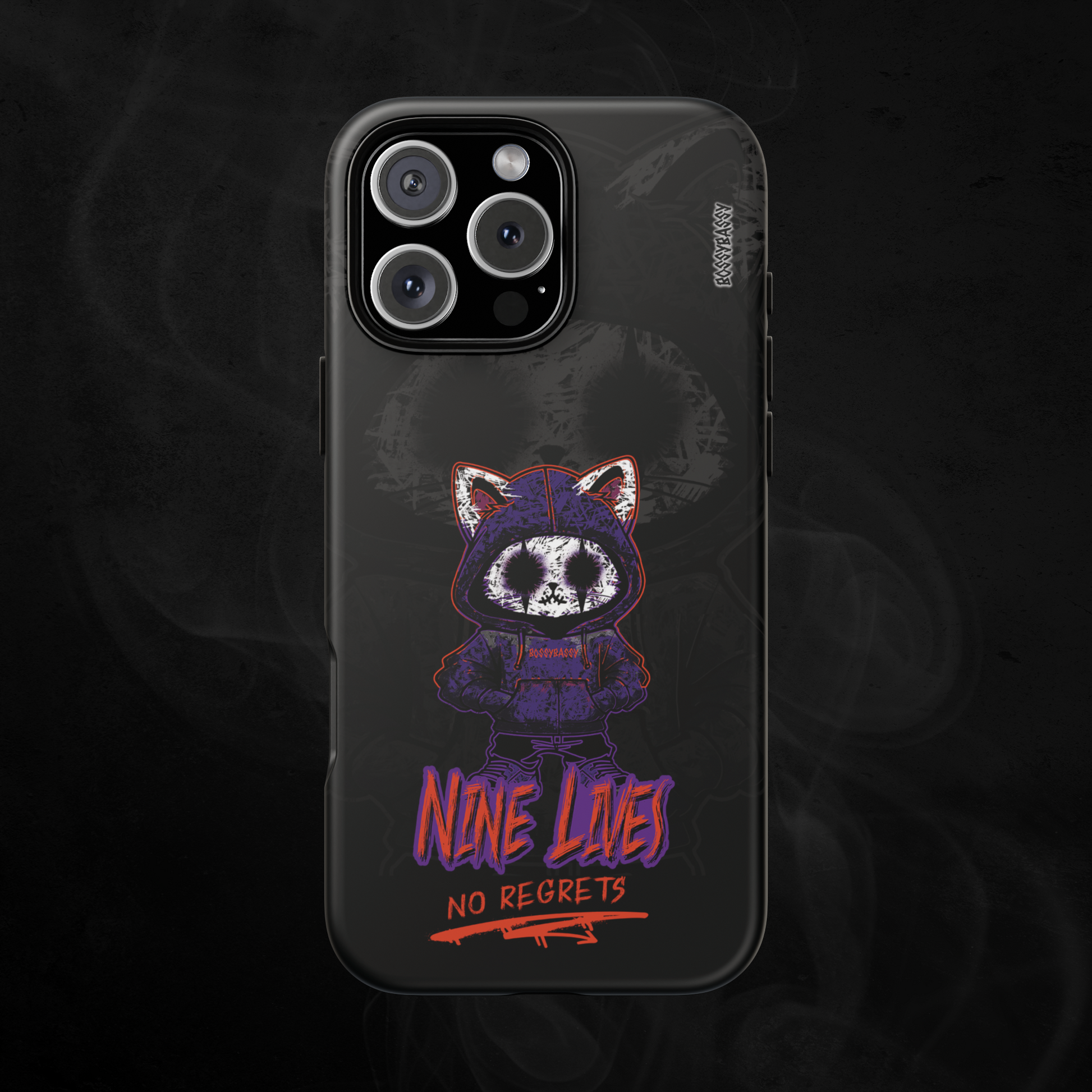 Emo Cat with Nine Lives No Regrets Tough Phone Case – Bossybassy Emo Cat with Nine Lives No Regrets Tough Phone Case – Bossybassy