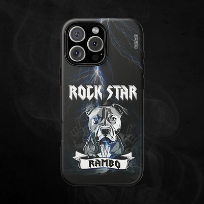 Black-Matte-Phone-Case-with-an-illustration-of-a-pitbull-dog-and-personalized-name-with-text-rock-star