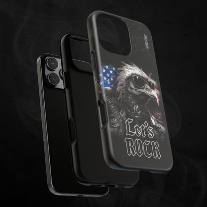 Black_Matte_Phone_Case_Layer_With_A_Rocker_Eagle_With_USA_Flag_Design_And_The_Text_Let_s_Rock