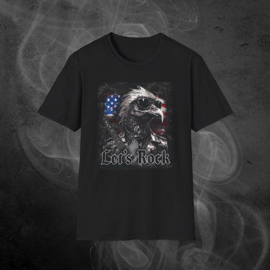 Black_Tshirt_With_A_Rocker_Eagle_With_USA_Flag_Design_And_The_Text_Let_s_Rock