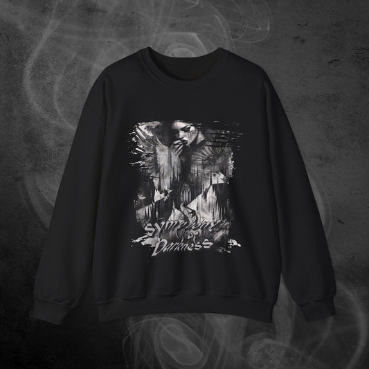 black-sweatshirt-with-a-goth-crying-woman-cathedral-and-mourning-raven-print-with-text-symphony-of-darkness