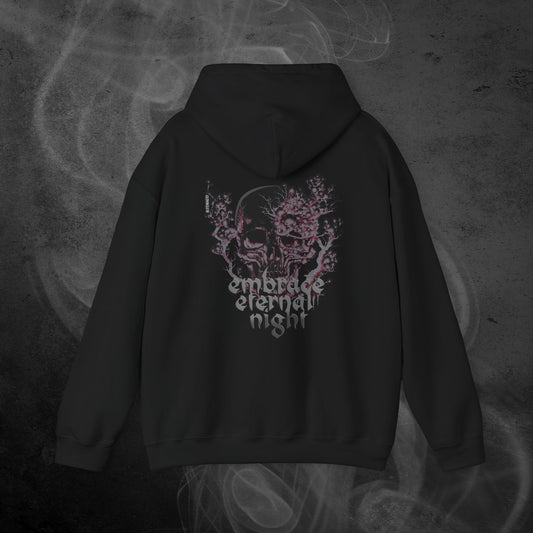 black-sweatshirt-with-gothic-pink-and-black-skull-print-and-text-embrace-eternal-night