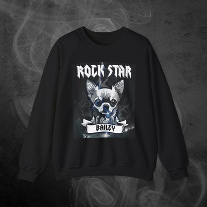 black-sweatshirt-with-illustration-of-a-chihuahua-dog-and-personalized-name-with-text-rock-star