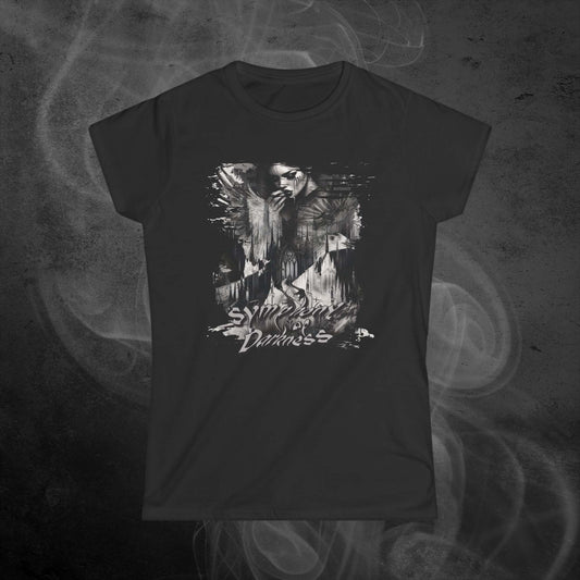 black-women-fit-tshirt-with-a-goth-crying-woman-cathedral-and-mourning-raven-print-with-text-symphony-of-darkness