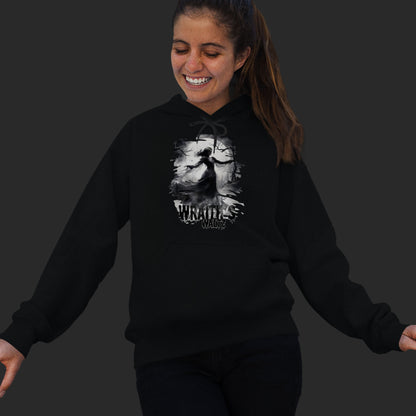 woman-wearing-a-black-hoodie-with-gothic-dancing-skeleton-design-and-text-wraiths-waltz