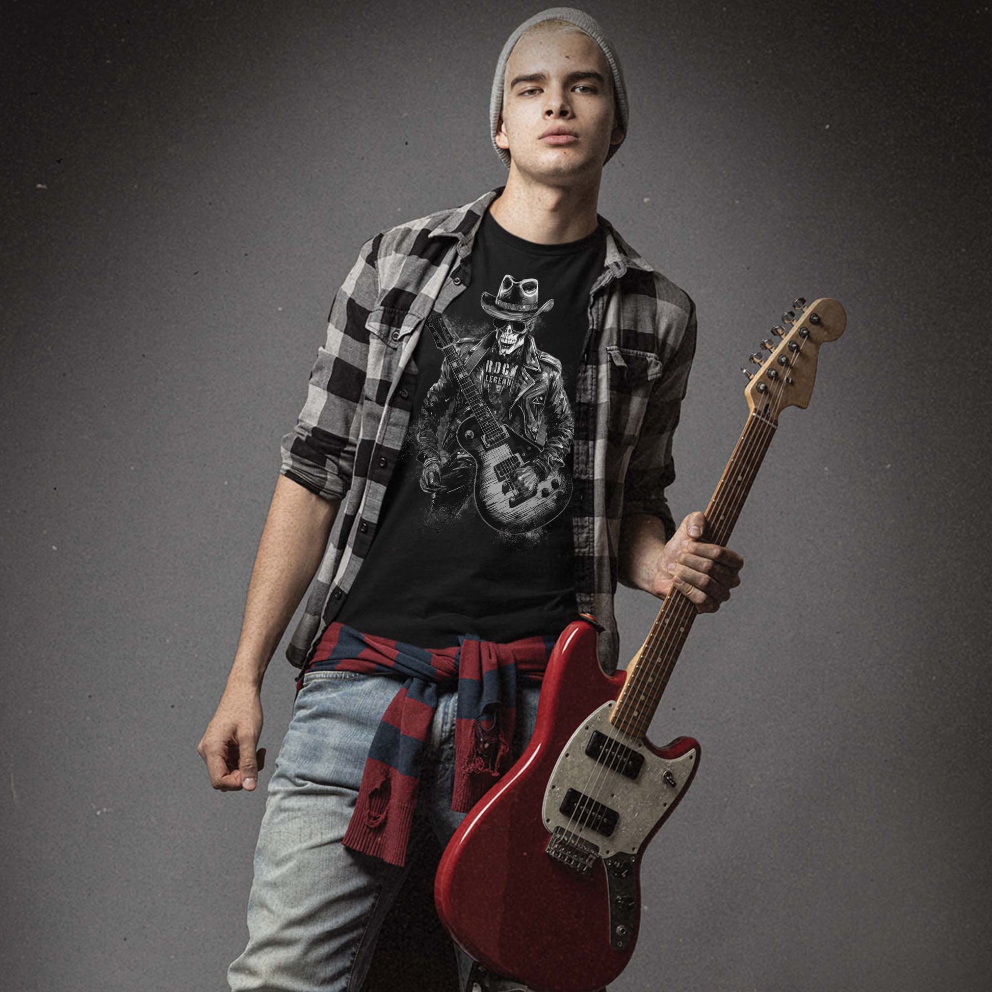 young-man-wearing-a-black-t-shirt-with-a-rockstar-skeleton-print-with-a-red-guitar